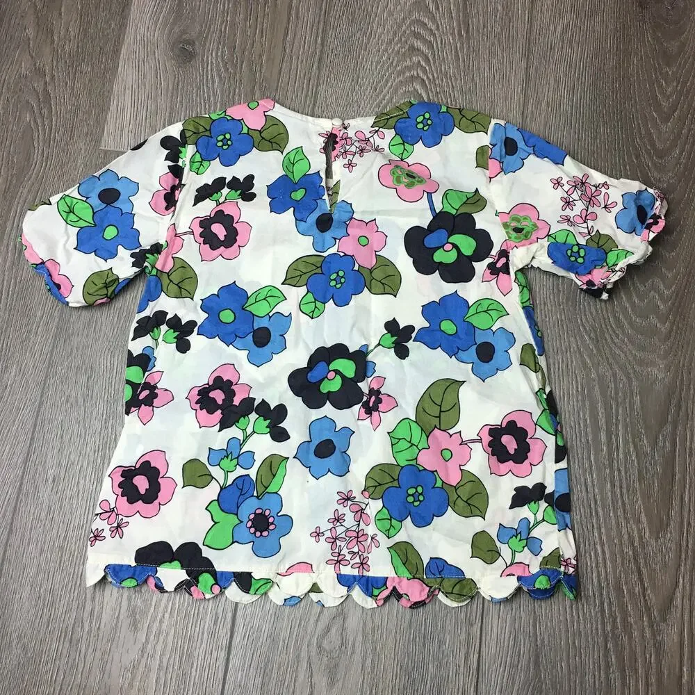 Victoria Beckham for Target Girls Floral Cotton Multicolor Top Short Sleeve XS
